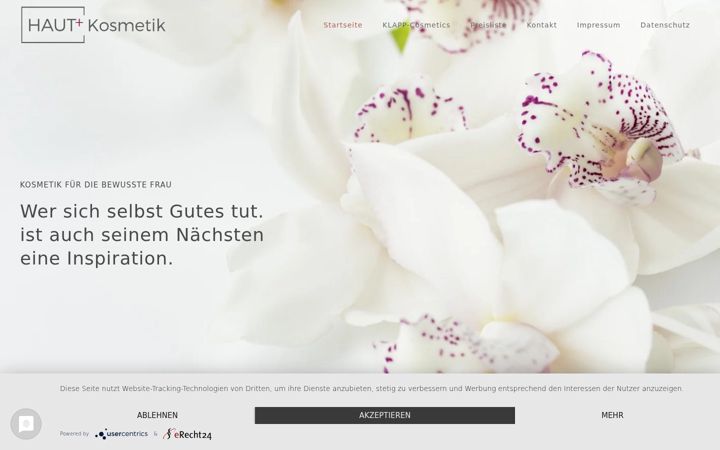 Screenshot of hautpluskosmetik.de