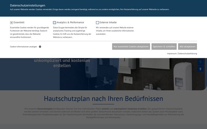 Skjámynd af hautschutzplan24.de