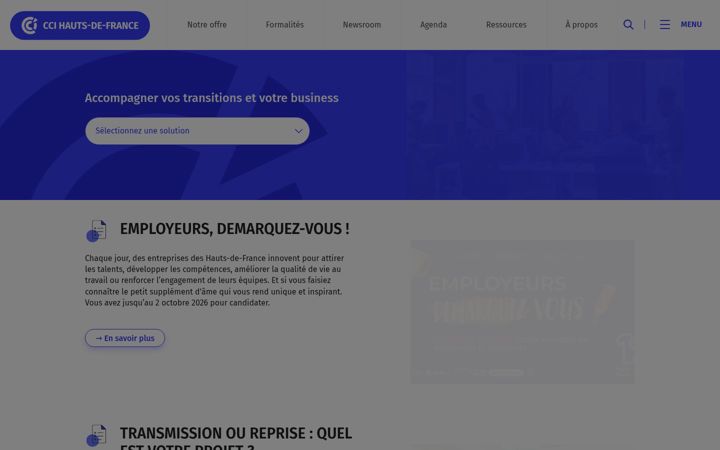 Screenshot of hautsdefrance.cci.fr