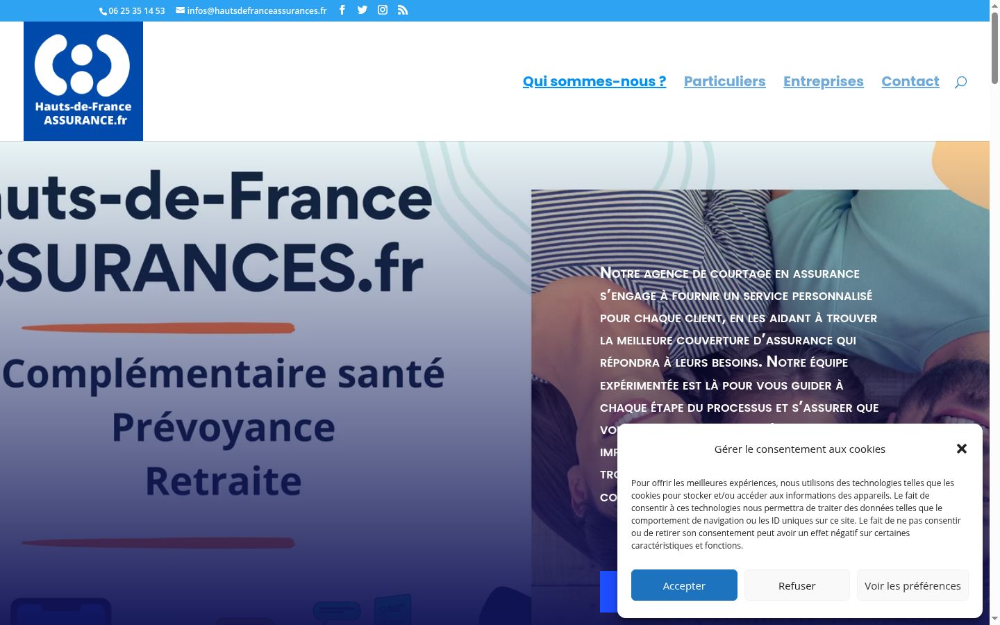 Screenshot of the consent banner shown before any interaction