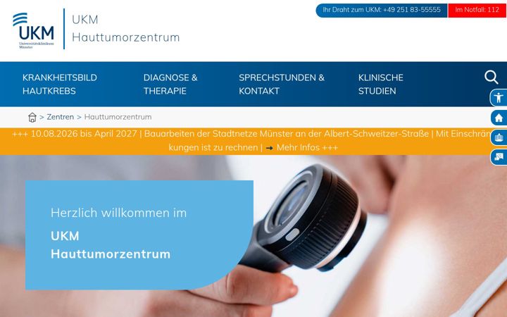 Screenshot of hauttumorzentrum-info.de