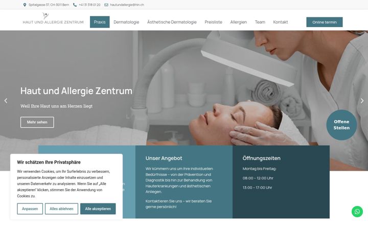 Screenshot of hautundallergie.ch
