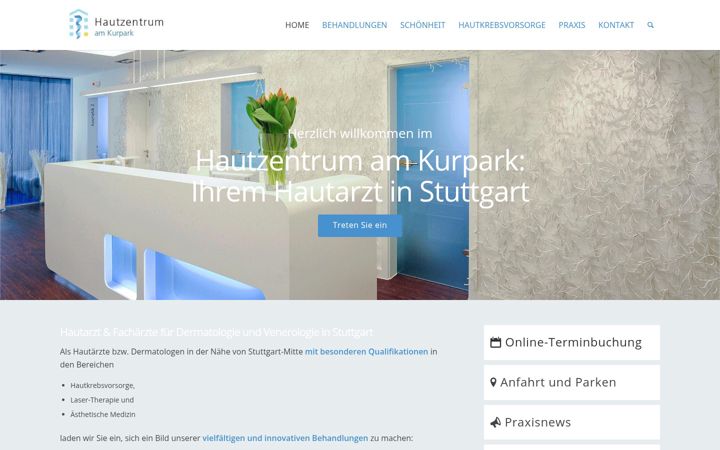 Snímek obrazovky hautzentrum-am-kurpark.de
