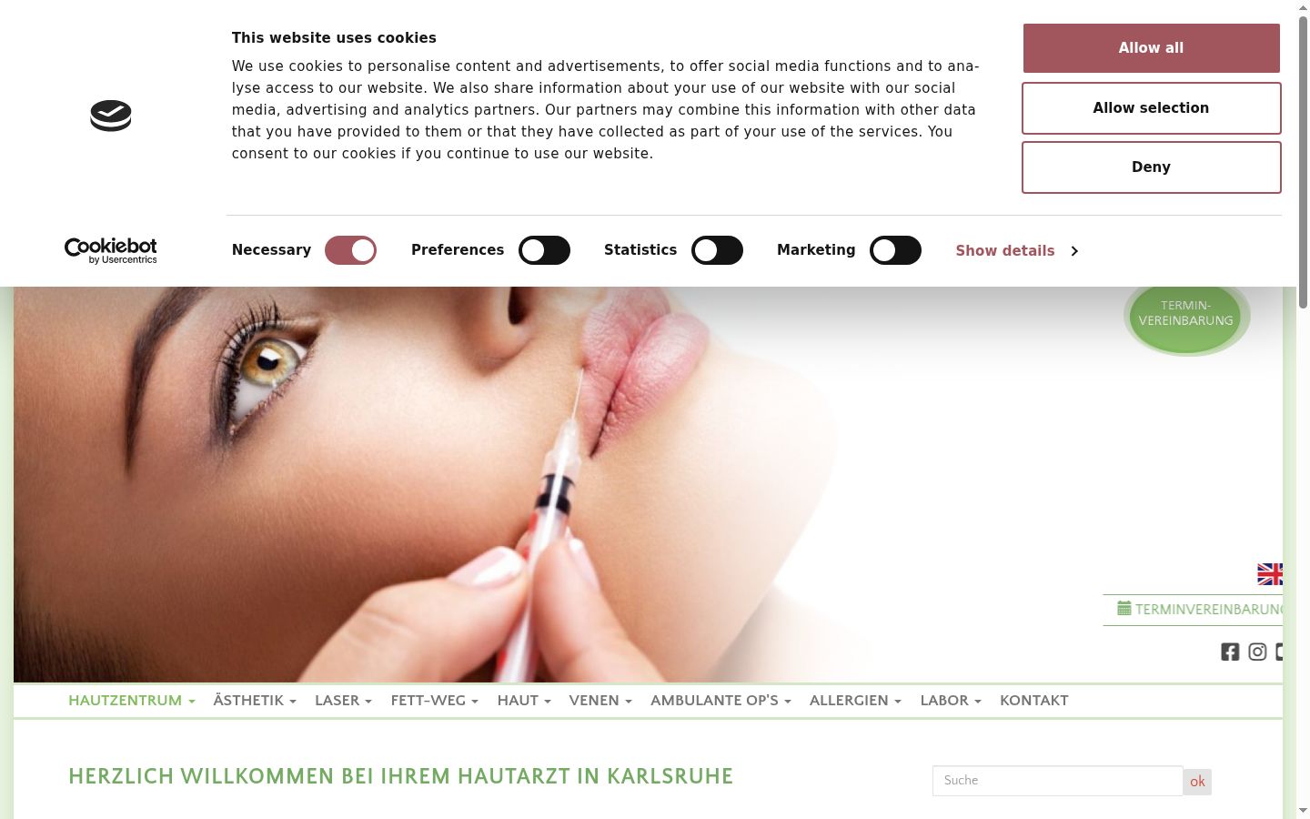 Snimka zaslona bannera za privolu prikazanog prije bilo kakve interakcije
