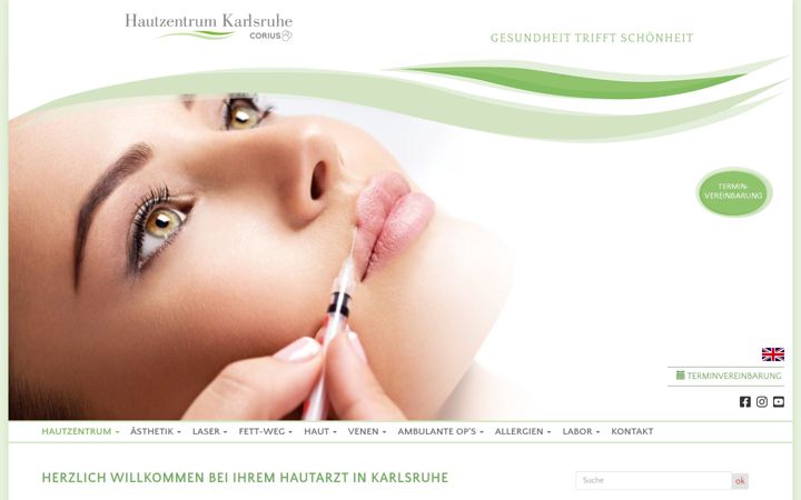 Snimka zaslona za hautzentrum-karlsruhe.de