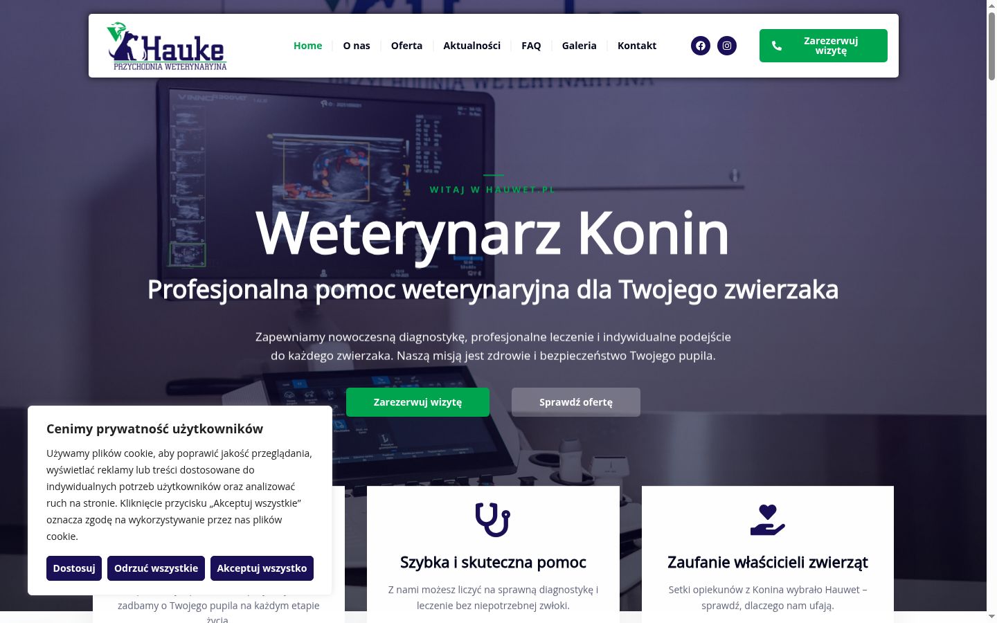 Zrzut ekranu banera zgody wyświetlanego przed jakąkolwiek interakcją
