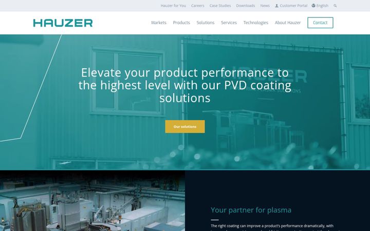 Screenshot of hauzertechnocoating.com