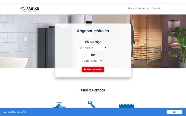 Screenshot of hava-gebaeudetechnik.de