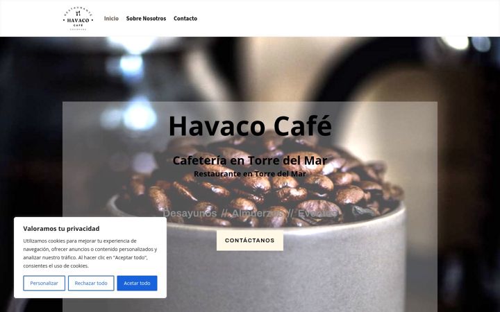 Screenshot of havacocafe.com