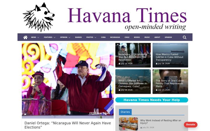 Screenshot of havanatimes.org