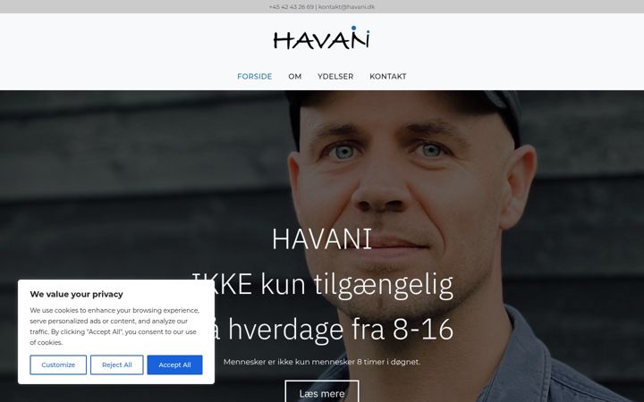 Screenshot of havani.dk
