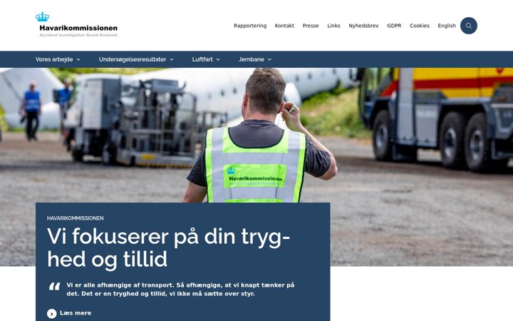 Screenshot of havarikommissionen.dk