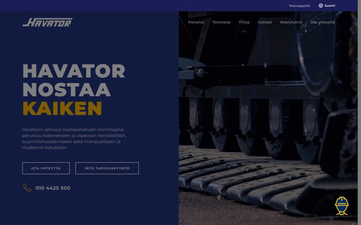 Screenshot of havator.fi