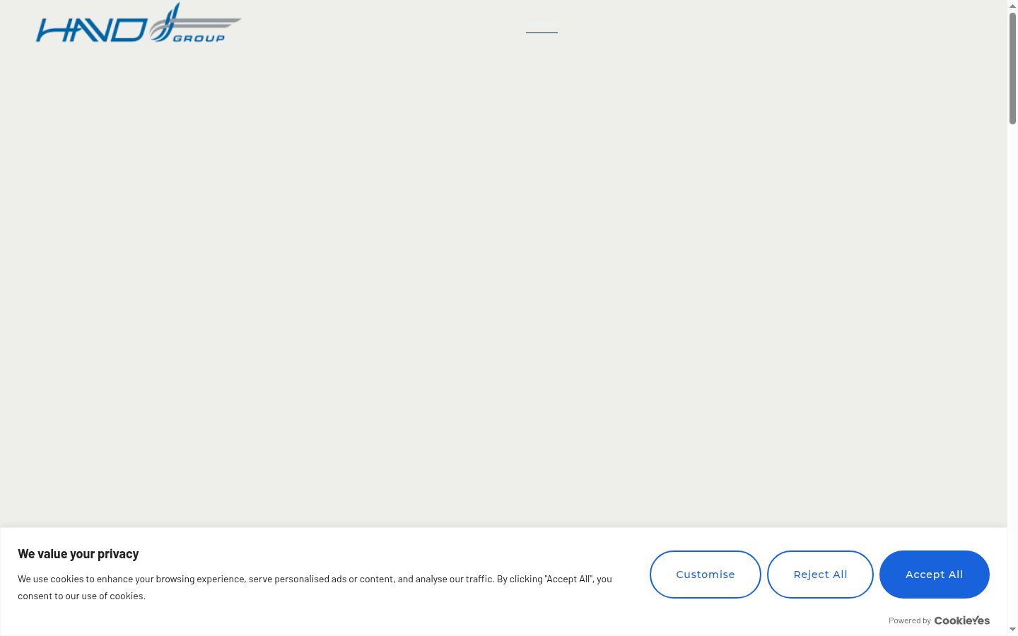 Captura de pantalla del banner de consentimiento mostrado antes de cualquier interacción
