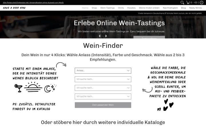 Screenshot του haveagoodwine.de