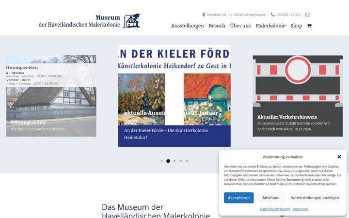 Screenshot of havellaendische-malerkolonie.de