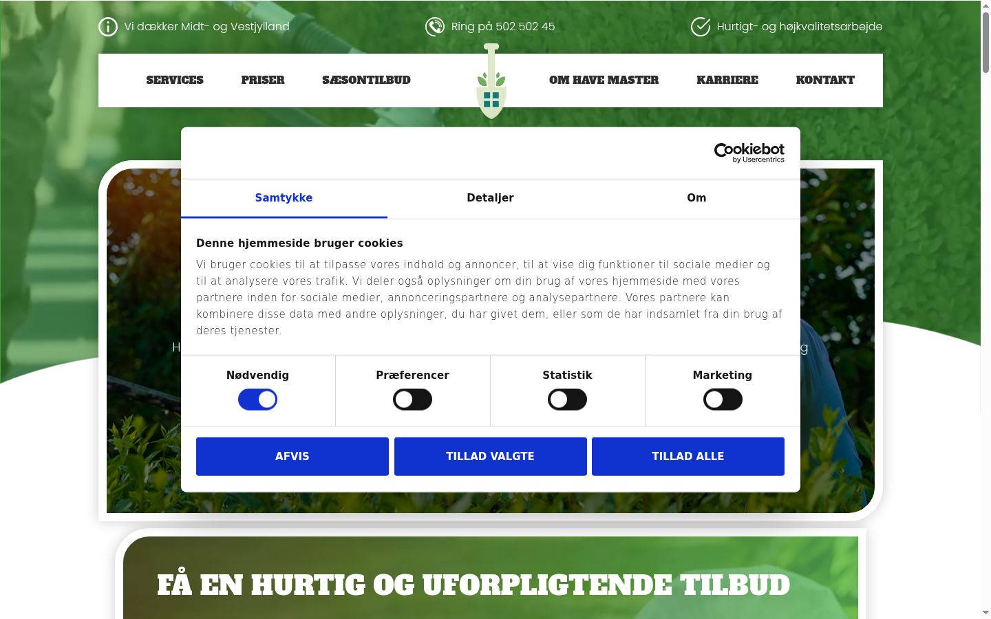 Screenshot del banner di consenso mostrato prima di qualsiasi interazione