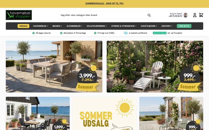 Screenshot of havemoebelshoppen.dk