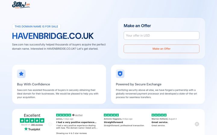 Screenshot of havenbridge.co.uk