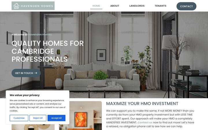Screenshot of havendenhomes.com