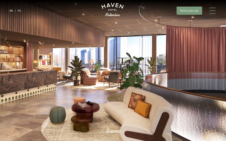 Screenshot of havenhotelrotterdam.com