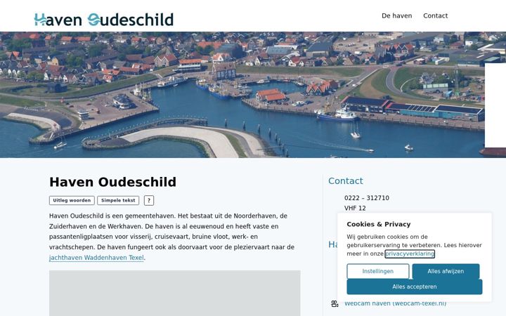 Screenshot of havenoudeschild.nl