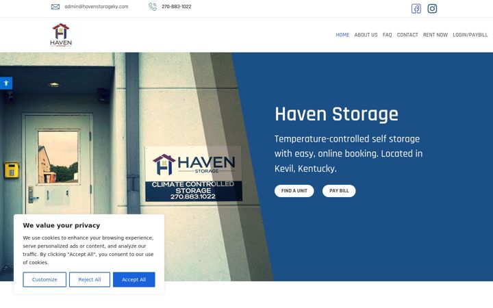 Screenshot of havenstorageky.com