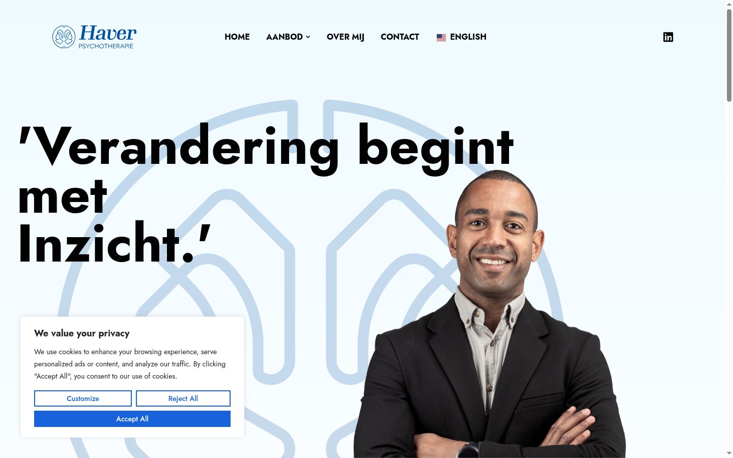 Screenshot of the consent banner shown before any interaction