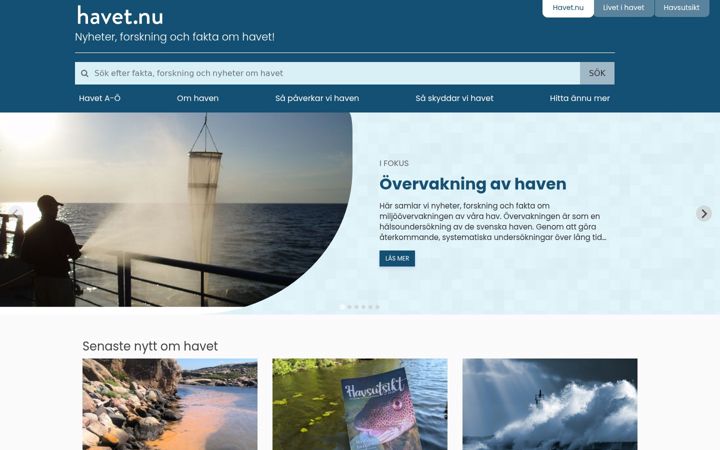 Screenshot of havet.nu