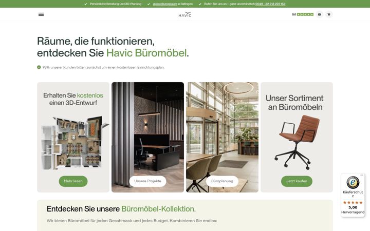 Screenshot of havic-bueromoebel.de