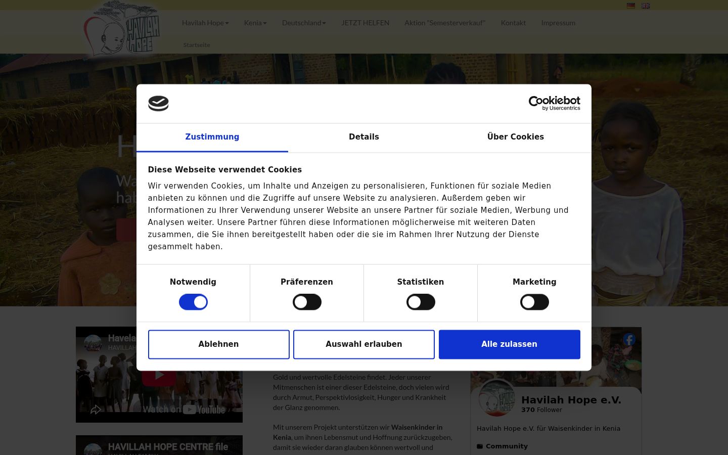 Képernyőkép a bármilyen interakció előtt megjelenő hozzájárulási bannerről
