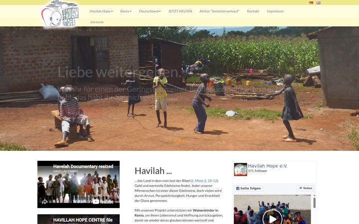 Screenshot of havilah-hope.de