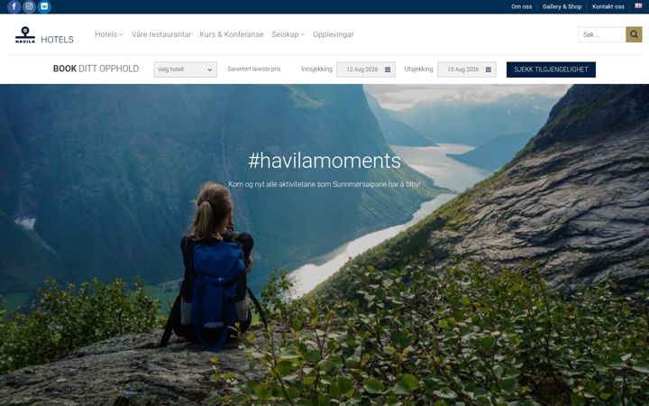 Screenshot of havilahotels.no