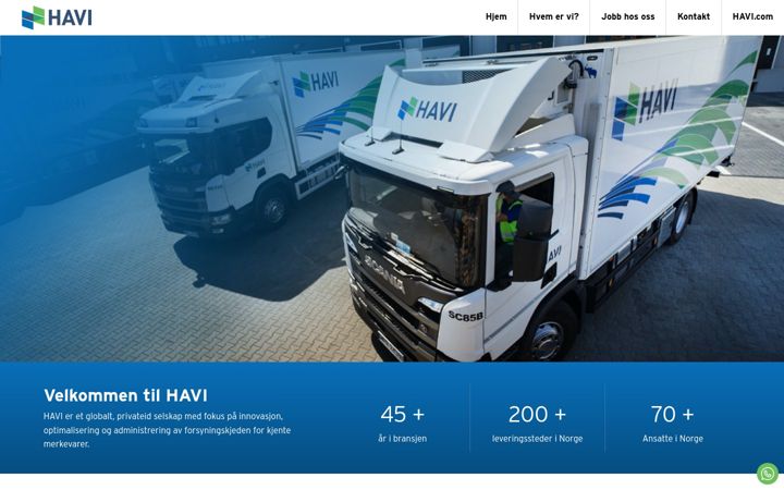 Screenshot of havisupplychain.no