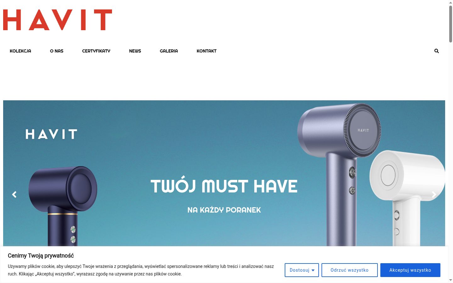 Screenshot of the consent banner shown before any interaction