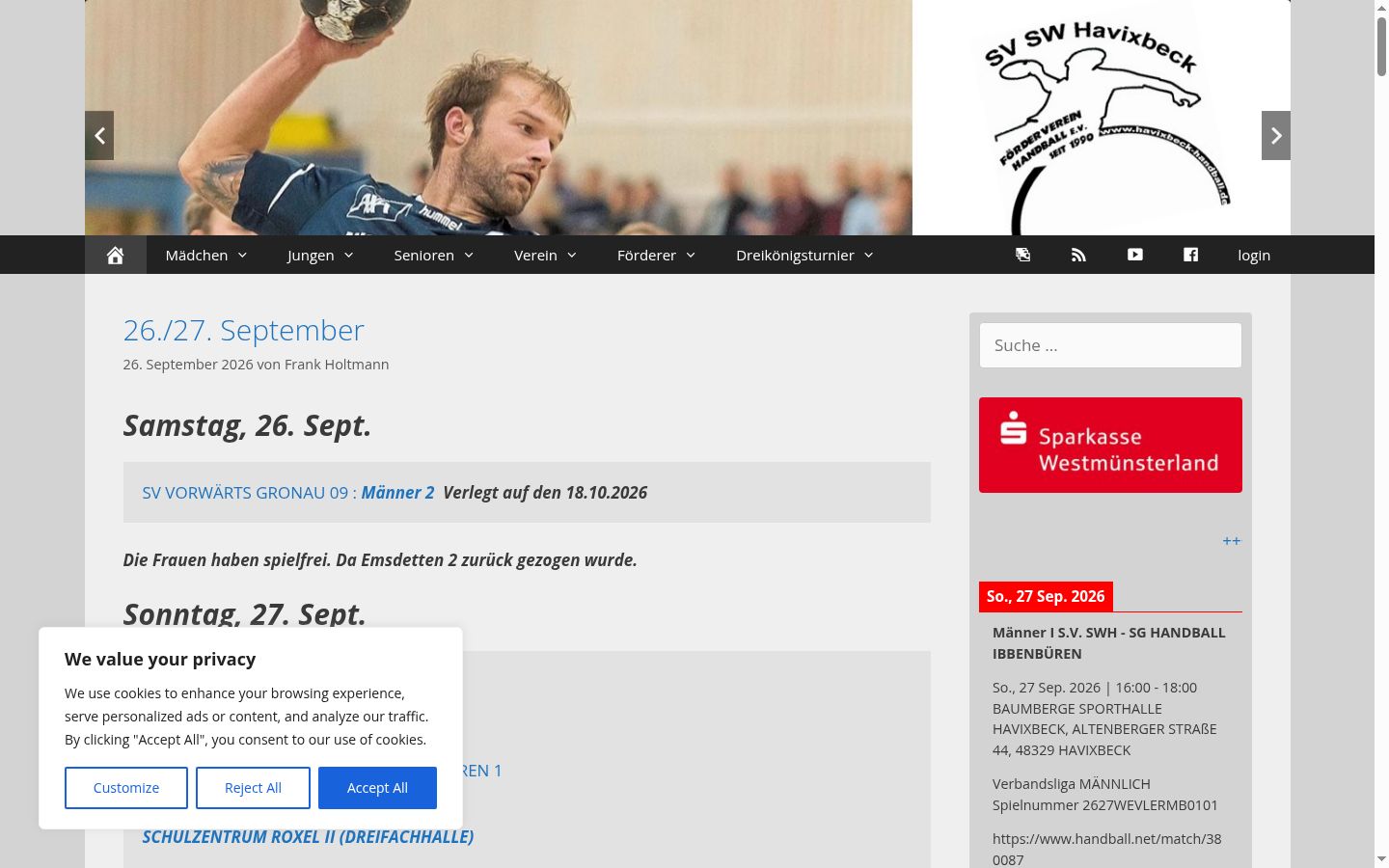 Skjermbilde av samtykkebanneret slik det vises før noen interaksjon