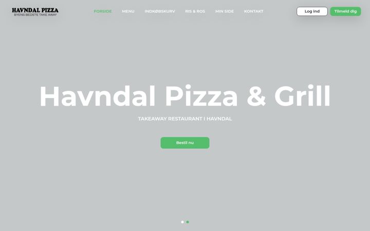 Screenshot of havndal-pizza.dk