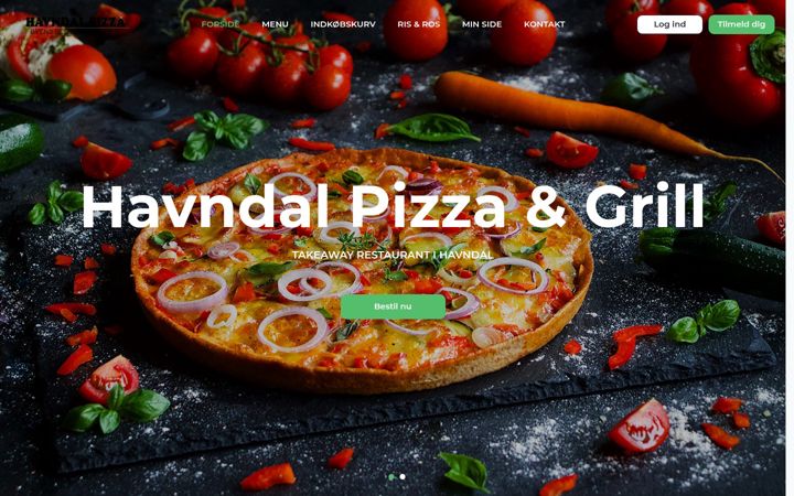 Screenshot of havndalpizza.dk