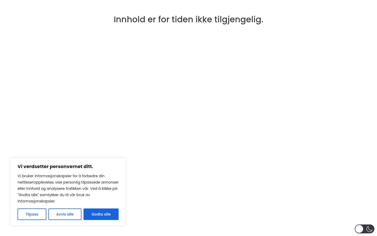 Screenshot del banner di consenso mostrato prima di qualsiasi interazione