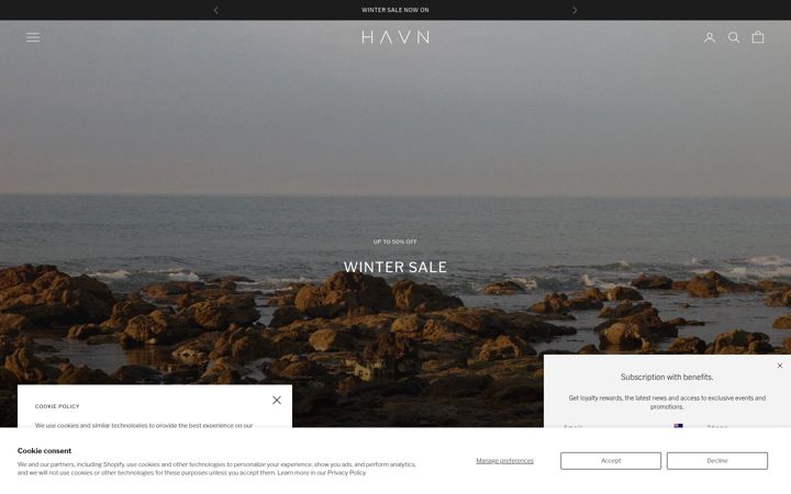 Skærmbillede af havnstore.com