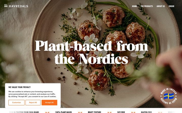 Screenshot of havredals.com