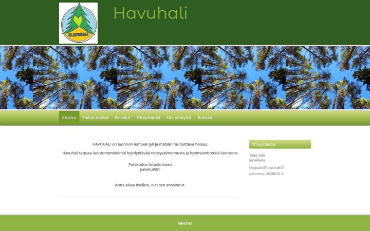 Screenshot of havuhali.fi