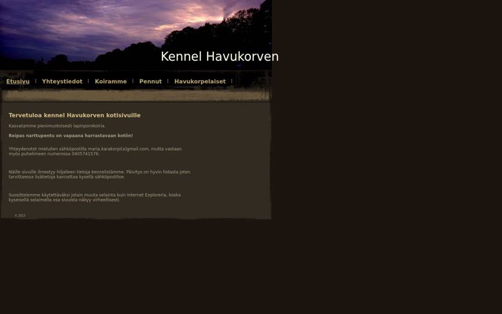Screenshot of havukorven.net