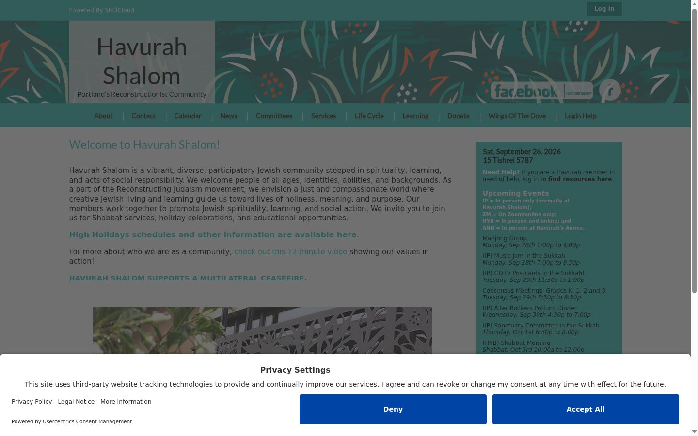 Screenshot del banner di consenso mostrato prima di qualsiasi interazione