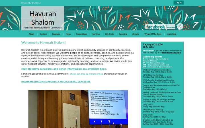 Screenshot of havurahshalom.org