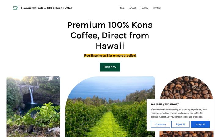 Screenshot of hawaii-naturals.com