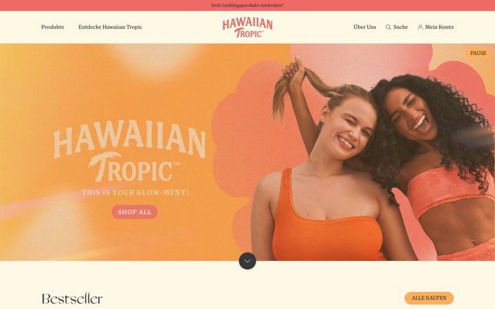 Screenshot of hawaiian-tropic.de