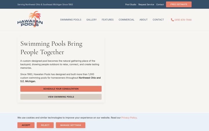 Screenshot of hawaiianpoolbuilders.com