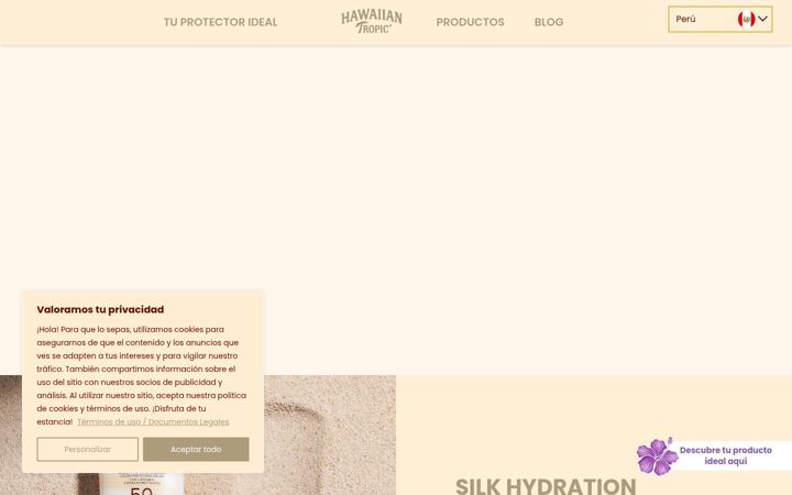 Screenshot of hawaiiantropiclatam.com.pe