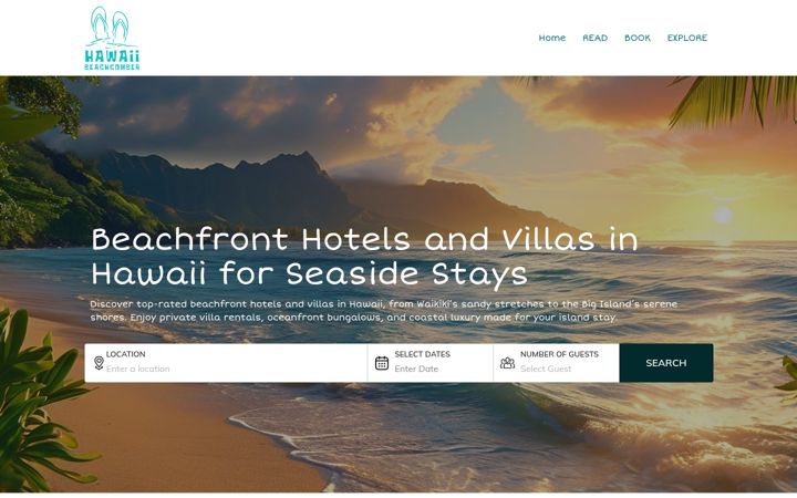 Screenshot of hawaiibeachcomber.com